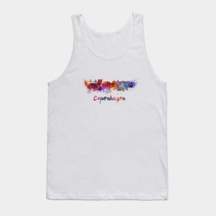 Copenhagen skyline in watercolor Tank Top